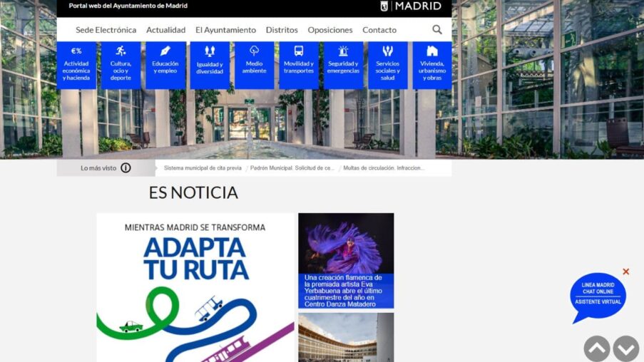 El Ayuntamiento de Madrid adapta el contenido de su página web para personas mayores y personas con discapacidad​